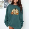 Teacher Book Pumpkin Fall Reading Thanksgiving Autumn Comfort Colors Sweatshirt Chalky Mint