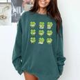 Teacher Reading Shamrock St Patrick’s Day Book Lover Kids Comfort Colors Sweatshirt Chalky Mint