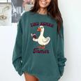 Teacher Silly Goose Reading Book Teaching Tiny Human Tamer Comfort Colors Sweatshirt Chalky Mint