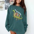 Teachersaurus Dinosaur Teachers Dino Reading Book Librarian Comfort Colors Sweatshirt Chalky Mint