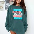 Threadless Grey Sky Chai Trans Book Pride Graphic Comfort Colors Sweatshirt Chalky Mint