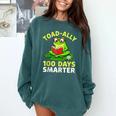 Toad-Ally 100 Days Smarter Frog Reading Book 100 School Day Comfort Colors Sweatshirt Chalky Mint Toad-Ally 100 Days Smarter Frog Reading Book 100 School Day Comfort Colors Sweatshirt Chalky Mint