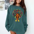 History Month Afro Women Book Lover Librarian Teacher Comfort Colors Sweatshirt Chalky Mint