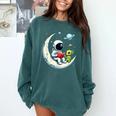 UFO Alien Astronaut Reading Book In Space Comfort Colors Sweatshirt Chalky Mint