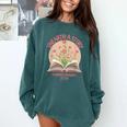 Unearth a Story 2026 Summer Reading Program Flowers Book Comfort Colors Sweatshirt Chalky Mint