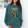 Unearth A Story Dinosaur Reading a Library Book Comfort Colors Sweatshirt Chalky Mint Unearth A Story Dinosaur Reading a Library Book Comfort Colors Sweatshirt Chalky Mint