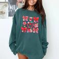 Valentine Teacher Coquette Bow Pencil Heart Book Girl Women Comfort Colors Sweatshirt Chalky Mint