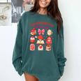 Valentines Reading Book Lover All Booked For Valentine's Day Comfort Colors Sweatshirt Chalky Mint
