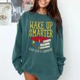 Wake Up Smarter Librarian Book Stack Premium Tri-Blend Comfort Colors Sweatshirt Chalky Mint