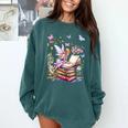 Watercolor Butterfly Fairy Read Book Library Fantasy Novel Comfort Colors Sweatshirt Chalky Mint
