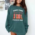 When I Think About Books I Touch My Shelf Bookworm Lovers Comfort Colors Sweatshirt Chalky Mint