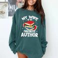 My Wife Is My Favorite Author Book Writer Comfort Colors Sweatshirt Chalky Mint
