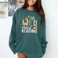 Wild About Reading Animals And Book Lovers Comfort Colors Sweatshirt Chalky Mint