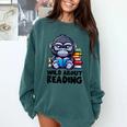 Wild About Reading Book Lover Gorilla Comfort Colors Sweatshirt Chalky Mint