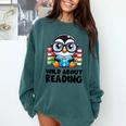 Wild About Reading Book Lover Penguin Comfort Colors Sweatshirt Chalky Mint