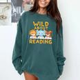 Wild About Reading Cute Animal Book Lover Kids Comfort Colors Sweatshirt Chalky Mint Wild About Reading Cute Animal Book Lover Kids Comfort Colors Sweatshirt Chalky Mint