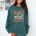 Wild About Reading Teacher Reading Books Back To School Comfort Colors Sweatshirt Chalky Mint