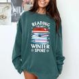 Winter Reading Book Bookworm Winter Comfort Colors Sweatshirt Chalky Mint