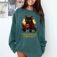 Wizard Cat Reading a Book While Crocheting Comfort Colors Sweatshirt Chalky Mint Wizard Cat Reading a Book While Crocheting Comfort Colors Sweatshirt Chalky Mint