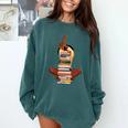 Woman And Books Stack Afro Girl Book Lover Premium Tri-Blend Comfort Colors Sweatshirt Chalky Mint
