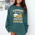 Woman Survives On Books Yarn Knitting Crochet Premium Tri-Blend Comfort Colors Sweatshirt Chalky Mint Woman Survives On Books Yarn Knitting Crochet Premium Tri-Blend Comfort Colors Sweatshirt Chalky Mint