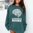 Women's My Brain Runs On Books Reading Bookworm Men Women Comfort Colors Sweatshirt Chalky Mint Women's My Brain Runs On Books Reading Bookworm Men Women Comfort Colors Sweatshirt Chalky Mint