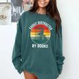 Women's Easily Distracted By Books Comfort Colors Sweatshirt Chalky Mint