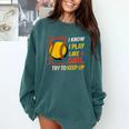 Women's Girls Softball Play Like A Girl Comic Book Pop Art Comfort Colors Sweatshirt Chalky Mint Women's Girls Softball Play Like A Girl Comic Book Pop Art Comfort Colors Sweatshirt Chalky Mint