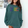 Women's Read Books Be Kind Stay Weird Book Lover Rainbow Comfort Colors Sweatshirt Chalky Mint