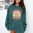 Women's Unearth a Story 2026 Summer Reading Program Flowers Book Comfort Colors Sweatshirt Chalky Mint
