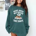 Women's Wild Dreams Reading Giraffe Book Reader Zoo Animals Kids Comfort Colors Sweatshirt Chalky Mint