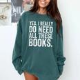Yes I Really Do Need All These Books Geeky Book Worm Comfort Colors Sweatshirt Chalky Mint Yes I Really Do Need All These Books Geeky Book Worm Comfort Colors Sweatshirt Chalky Mint
