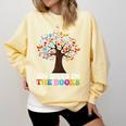 100 Days In The Books Reading Teacher 100th Day Of School Premium Tri-Blend Comfort Colors Sweatshirt Blue Spruce