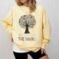 100 Days In The Books Tree Reading Teacher Student 100th Day Comfort Colors Sweatshirt Blue Spruce