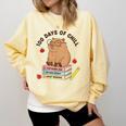 100 Days Of Chill Cute Capybara School Book Lover Comfort Colors Sweatshirt Blue Spruce 100 Days Of Chill Cute Capybara School Book Lover Comfort Colors Sweatshirt Blue Spruce