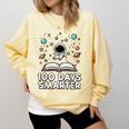 100 Days Smarter Astronaut Book 100th Day Girls Kids Women Comfort Colors Sweatshirt Blue Spruce 100 Days Smarter Astronaut Book 100th Day Girls Kids Women Comfort Colors Sweatshirt Blue Spruce