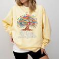 100th Day Of School Books Tree Reading Comfort Colors Sweatshirt Blue Spruce 100th Day Of School Books Tree Reading Comfort Colors Sweatshirt Blue Spruce