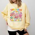 100th Day Of School Teacher 100 Days Coffee Books Comfort Colors Sweatshirt Blue Spruce