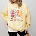 100th Day Of School Teacher Floral 100 Days In The Books Comfort Colors Sweatshirt Blue Spruce