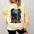 4 Books Are Portable Magic Bookish Reading Nerd Quote Comfort Colors Sweatshirt Blue Spruce