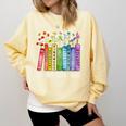 8647 Foxtrots Tangos Deltas Book Flower Resist Book Lovers Comfort Colors Sweatshirt Blue Spruce