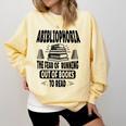 Abibliophobia Definition Book Reading Lover Fans Text Comfort Colors Sweatshirt Blue Spruce