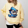 Adorable Book Lover Blue Jay With Reading Glasses Cute Raglan Baseball Tee Comfort Colors Sweatshirt Blue Spruce