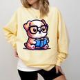 Adorable Book Lover Bulldog With Reading Glasses Cute Raglan Baseball Tee Comfort Colors Sweatshirt Blue Spruce Adorable Book Lover Bulldog With Reading Glasses Cute Raglan Baseball Tee Comfort Colors Sweatshirt Blue Spruce