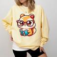 Adorable Book Lover Chipmunk With Reading Glasses Cute Premium Comfort Colors Sweatshirt Blue Spruce Adorable Book Lover Chipmunk With Reading Glasses Cute Premium Comfort Colors Sweatshirt Blue Spruce