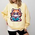 Adorable Book Lover Maine Coon Cat With Reading Glasses Cute Comfort Colors Sweatshirt Blue Spruce Adorable Book Lover Maine Coon Cat With Reading Glasses Cute Comfort Colors Sweatshirt Blue Spruce