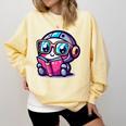 Adorable Book Lover Robot With Reading Glasses Cute Comfort Colors Sweatshirt Blue Spruce Adorable Book Lover Robot With Reading Glasses Cute Comfort Colors Sweatshirt Blue Spruce
