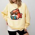 Adorable Book Lover Salmon With Reading Glasses Cute Comfort Colors Sweatshirt Blue Spruce Adorable Book Lover Salmon With Reading Glasses Cute Comfort Colors Sweatshirt Blue Spruce