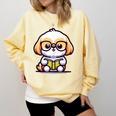 Adorable Book Lover Shih Tzu With Reading Glasses Cute Comfort Colors Sweatshirt Blue Spruce Adorable Book Lover Shih Tzu With Reading Glasses Cute Comfort Colors Sweatshirt Blue Spruce