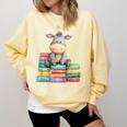 Adorable Donkey With Heart Sitting On Colorful Book Stack Comfort Colors Sweatshirt Blue Spruce Adorable Donkey With Heart Sitting On Colorful Book Stack Comfort Colors Sweatshirt Blue Spruce